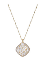 Glimmer Yellow Gold Plated Diamond Shape Cubic Zirconia Pendant by ELLE