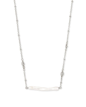 Eileen Silver White Pearl Pendant Necklace by Kendra Scott