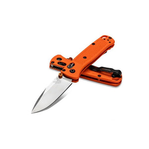 Mini Bugout with Orange Grivory Handle & Satin Blade