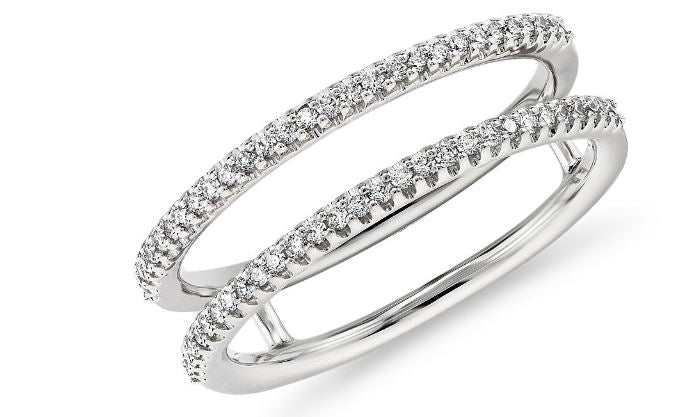 14K White Gold 1.00cttw VS2 G Diamond Insert Wedding Band