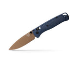 Bugout, Flat Dark Earth Cerakote Blade Finish, Crater Blue Grivory Handle by Benchmade