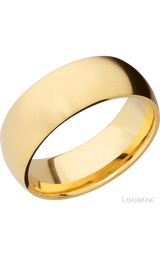 8 mm wide Domed 14K Yellow Gold band.
