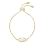 Elaina Gold Plated Adjustable Chain Bracelet In White Pearl, by Kendra Scott