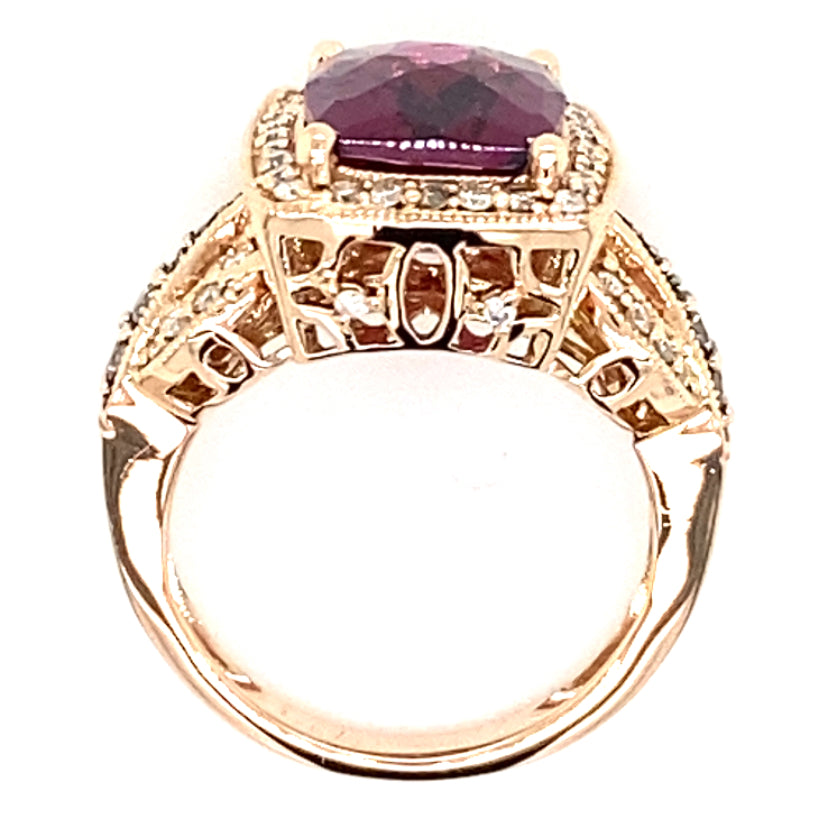 Estate Rhodolite Garnet LeVian Ring