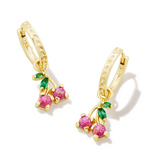 Cherry Gold Plated Berry Kyocera Opal Huggie Earrings by Kendra Scott