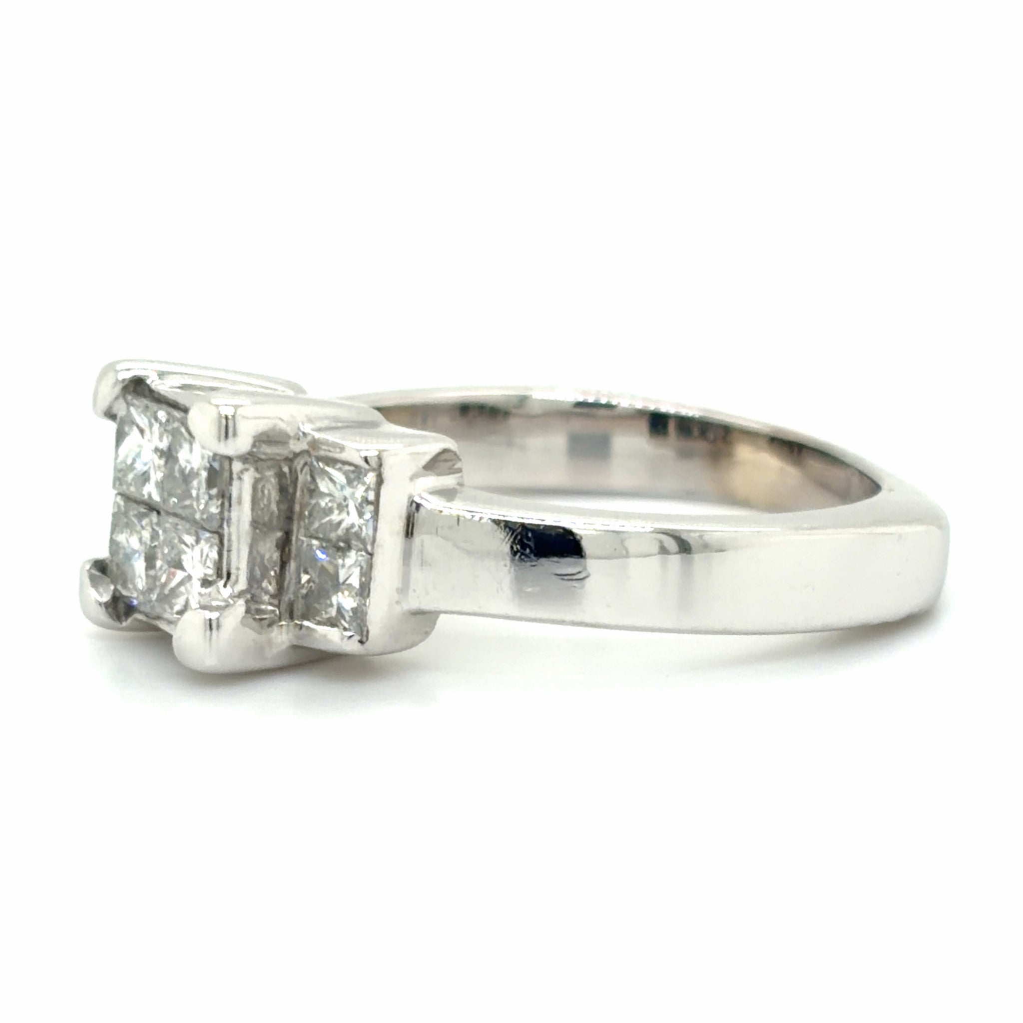 Estate Invisible Set Diamond Engagement Ring