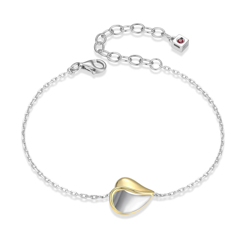 Sterling Silver Amour Rhodium & Yellow Gold Plated Bracelet by Elle