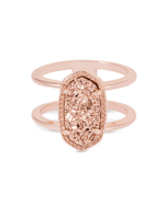 Elyse Rose Gold Plated Ring in Rose Gold Drusy Sz 7 by Kendra Scott