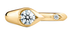 18K Yellow Gold 0.54cttw IJ/VS Diamond LU Open Droplet Ring by HOF