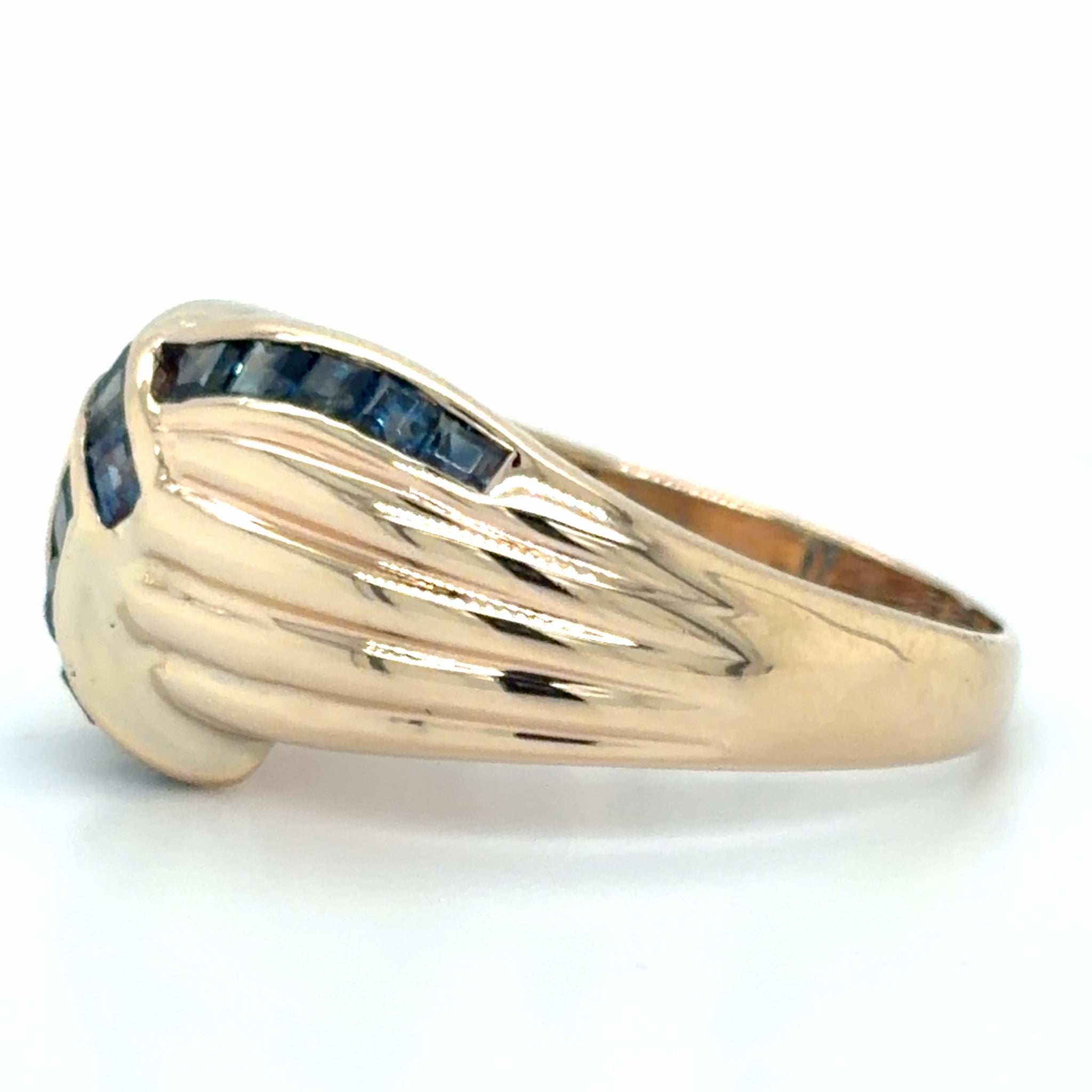 Estate Princess Cut Blue Sapphire Fashion Ring