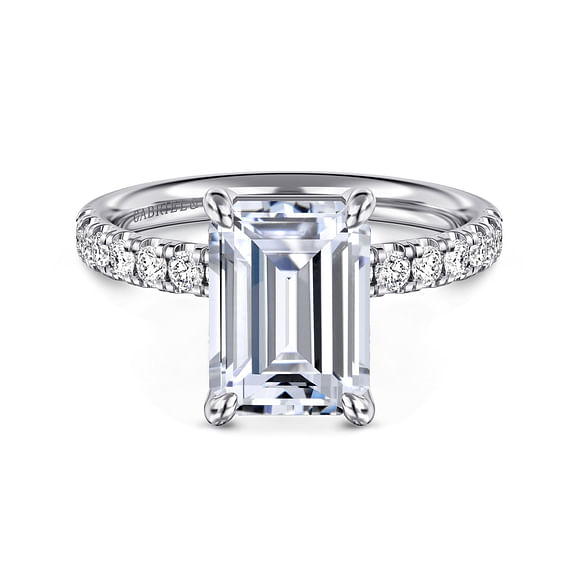 Winslow - 14K White Gold Emerald Cut Diamond Engagement Ring