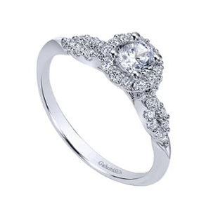 14K White Gold Diamond Semi Mount Ring by Gabriel