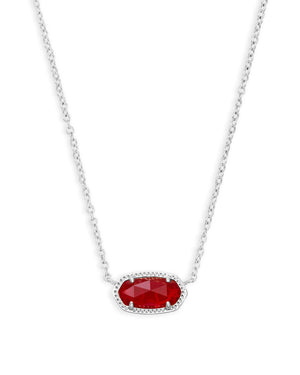 Elisa Silver Plated Pendant Necklace In Ruby Red, by Kendra Scott