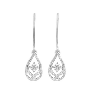 Sterling Silver 0.25cttw Diamond Dangle Earrings