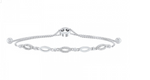 Sterling Silver 0.126cttw SI H-I Diamond Bolo Bracelet