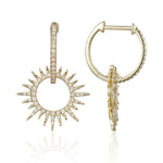 14K Yellow Gold 0.27cttw Starburst Diamond Earrings