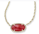 Elisa Gold Plated Necklace in Ruby Red by Kendra Scott
