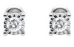 14K White Gold 0.33cttw H/I I1 Solitaire Diamond Earrings in Reflections Mountings