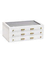 Large Antique Brass Jewelry Box In White Lacquer by Kendra Scott