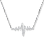 14K White Gold 0.10cttw SI H-I Heartbeat Diamond Pendant