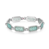Rhodium Plated Silver Amazonite & White Zirconia Bracelet