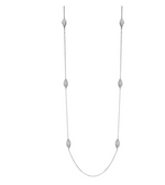 Sterling Silver Necklace with CZ Stations 36" by Charles Garnier
