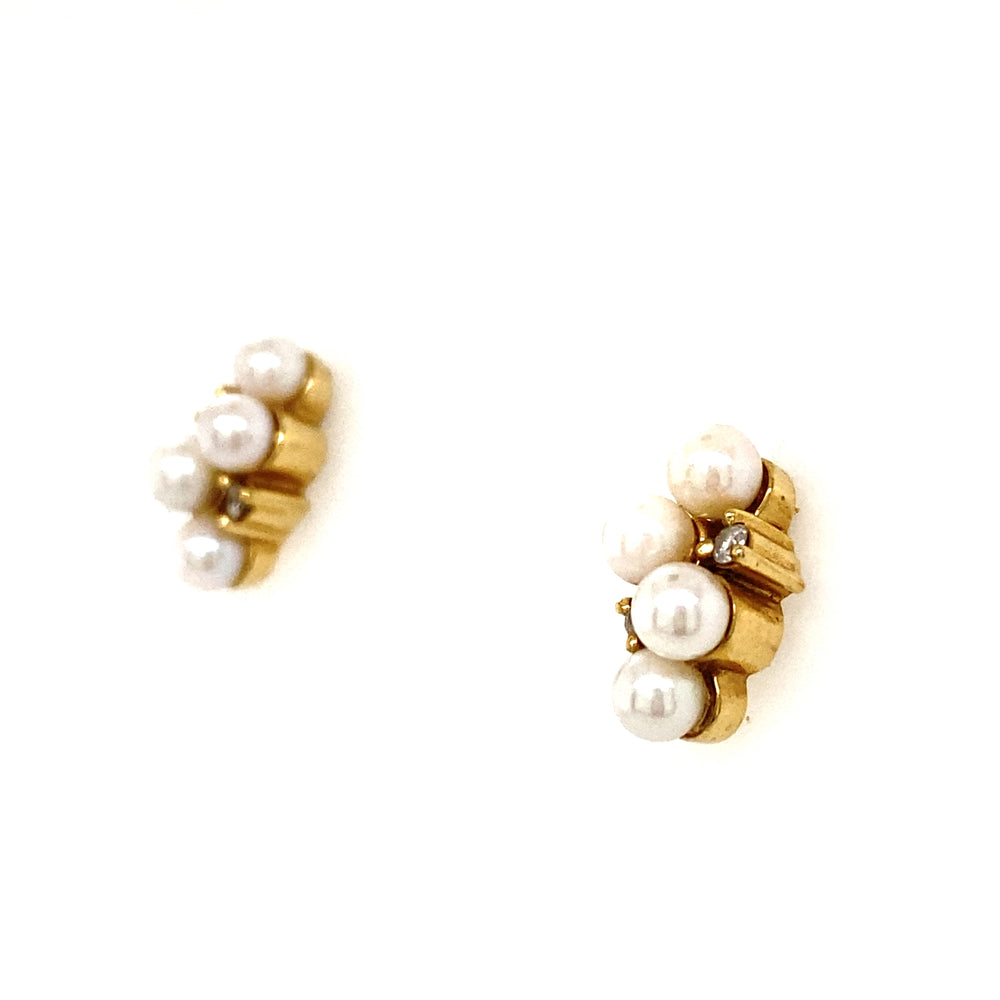 Estate Pearl Cluster Earrings