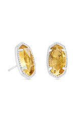 Ellie Silver Plated Earrings in Orange Citrine Quartz by Kendra Scott