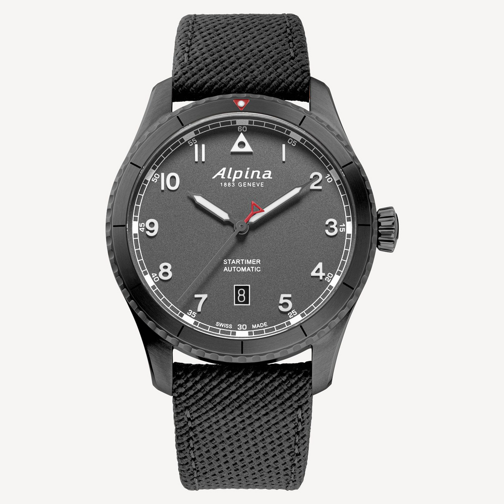 Startimer Pilot Automatic WR100 SS with Gray Strap by Alpina