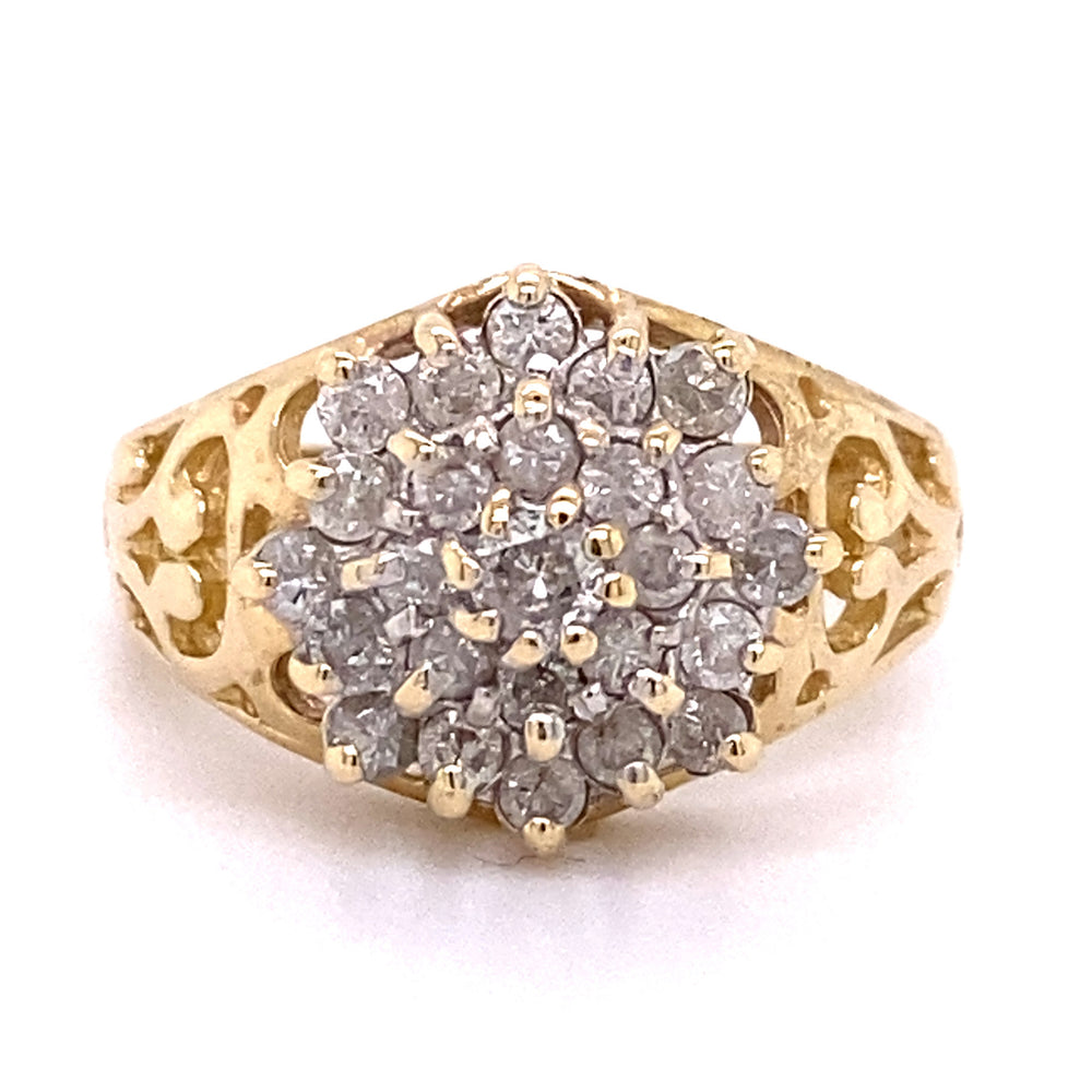 Estate Cluster Filigree Ring