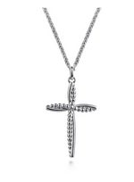 Sterling Silver Bujukan Cross Pendant Necklace by Gabriel