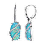 Sterling Silver Earrings, Blue Opal by Charles Garnier