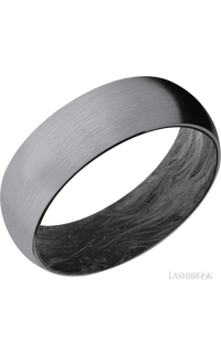 7 mm wide Domed Tantalum band featuring a Forged Carbon Fiber sleeve.