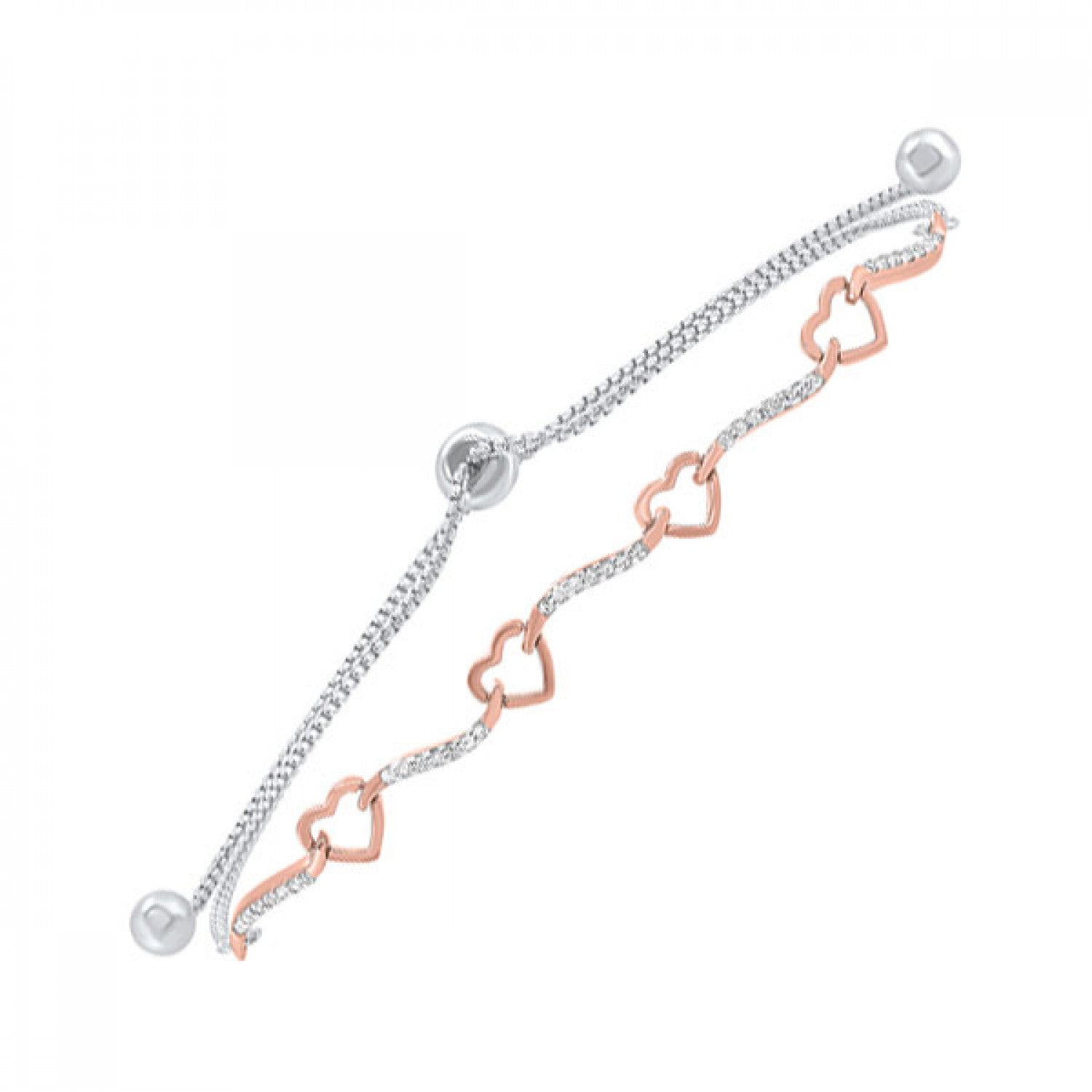 Diamond Heart Bolo Bracelet