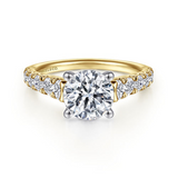 14K White & Yellow Gold Diamond Semi-Mount Engagement Ring by Gabriel