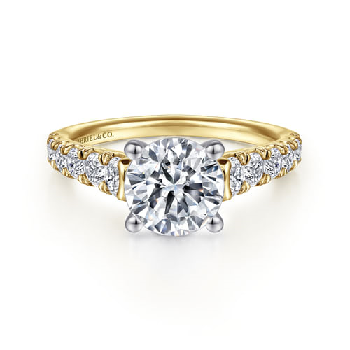 14K White & Yellow Gold Diamond Semi-Mount Engagement Ring by Gabriel