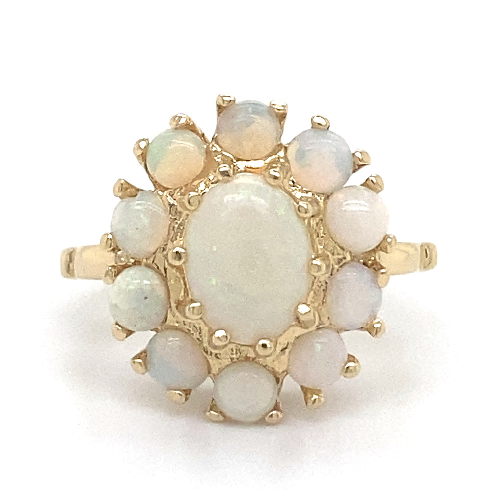 Estate Opal Halo Ring