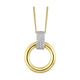 14K Yellow Gold Diamond Pendant Necklace