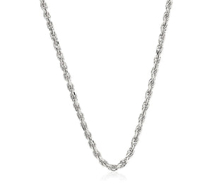 White Gold Rope Chain 16 inch