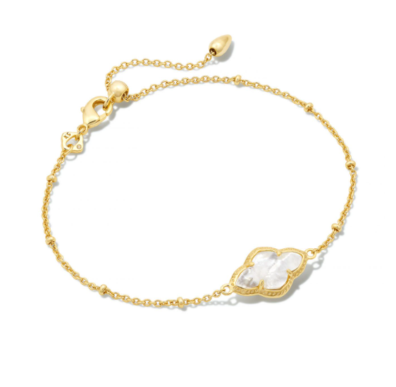 Abbie Satellite Gold Ivory Mother of Pearl Chain Bracelet by Kendra Scott