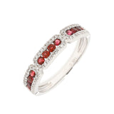 14K White Gold 0.46cttw Ruby & 0.20cttw Diamond Stackable Ring by Luvente