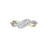 Sterling Silver with Rhodium & Yellow Gold Plating Ring with CZ by Charles Garnier