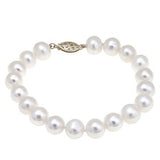 14K White Gold 6.0-6.5mm "A" Akoya Pearl Bracelet 7"
