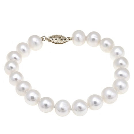 14K White Gold 6.0-6.5mm "A" Akoya Pearl Bracelet 7"