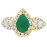 14K Yellow Gold 1.12ct Emerald & 1.00cttw Diamond Ring by RJM