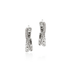 JH Essentials Silver 0.28cttw Diamond Pave Crossover Earrings