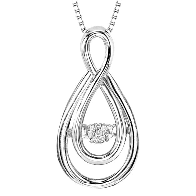 Sterling Silver 0.02cttw Rhythm of Love Diamond Pendant & Chain