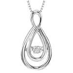 Sterling Silver 0.02cttw Rhythm of Love Diamond Pendant & Chain