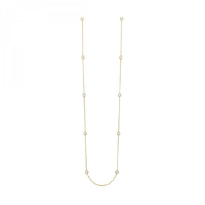 14K Yellow Gold 0.75cttw Diamond Station Necklace 18"