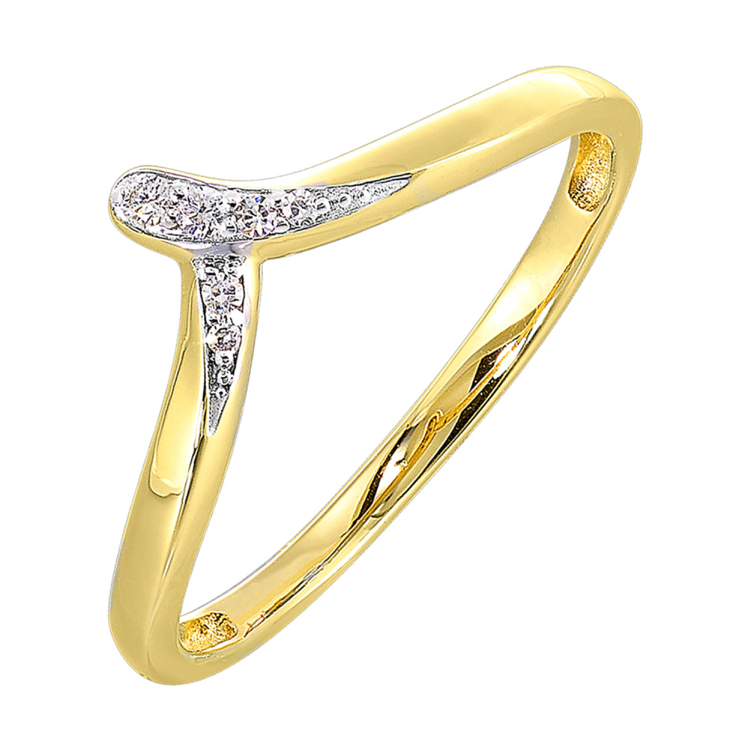 14K Yellow Gold 0.05cttw Diamond Fashion Ring